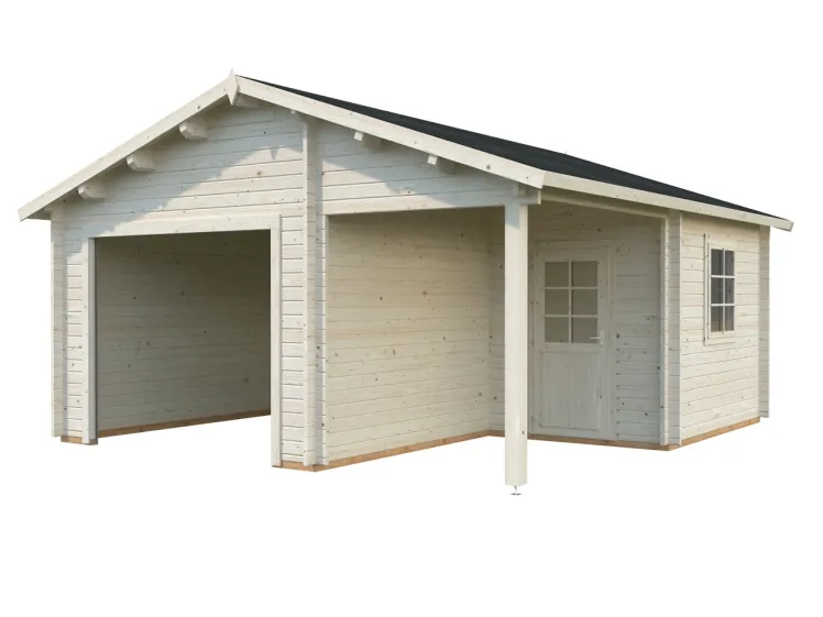 PALMAKO Holz-Garage Roger 21,9+5,2 m� ohne Tor 44mm 530x570cm